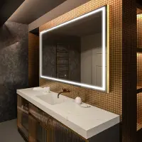 Artforma Badspiegel 190x50 cm - mit LED Beleuchtung - LED Farbe Kaltweiß 7000K - Individuell Nach Maß - Beleuchtet Wandspiegel Lichtspiegel Badezimmerspiegel | Lichtschalter: Touch Schalter |LED049