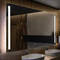 Artforma Badspiegel 150x80 cm - mit LED Beleuchtung - LED Farbe Kaltweiß 7000K - Individuell Nach Maß - Beleuchtet Wandspiegel Lichtspiegel Badezimmerspiegel | Lichtschalter: Touch Schalter |LED002
