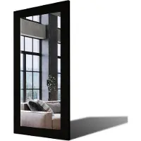 Artforma 100x150 Rechteckig Rustikale Wandspiegel mit Rahmen massivholz Eichenholz Vertikal | Individuell Spiegel Nach Maß | PLDR224 Oak Black Glatte Oberfläche