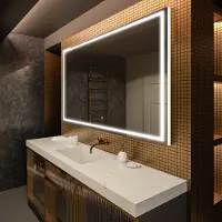 Artforma Badspiegel 200x80 cm - mit LED Beleuchtung - LED Farbe Kaltweiß 7000K - Individuell Nach Maß - Beleuchtet Wandspiegel Lichtspiegel Badezimmerspiegel | Lichtschalter: Touch Schalter |LED049