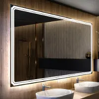 Artforma Badspiegel 170x60 cm - mit LED Beleuchtung - LED Farbe Kaltweiß 7000K - Individuell Nach Maß - Beleuchtet Wandspiegel Lichtspiegel Badezimmerspiegel | Lichtschalter: Touch Schalter |LED136