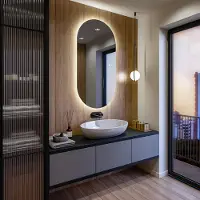 Artforma Badspiegel 50x80 cm - Vertikal mit LED Beleuchtung - LED Farbe Neutrallweiß 4500K - TST106 - Touch Schalter - Individuell Nach Maß - Beleuchtet Wandspiegel Lichtspiegel Badezimmerspiegel