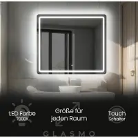 Artforma Wandspiegel mit Beleuchtung 100x50 cm Siena - Horizontal Abgerundet Badspiegel mit LED Beleuchtung - Kaltweiß 7000K - Badezimmerspiegel Lichtspiegel mit Touch Schalter