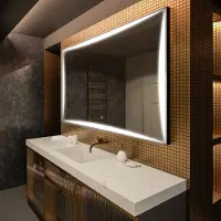 Artforma Badspiegel 130x50 cm - mit LED Beleuchtung - LED Farbe Kaltweiß 7000K - Individuell Nach Maß - Beleuchtet Wandspiegel Lichtspiegel Badezimmerspiegel | Lichtschalter: Touch Schalter |LED077