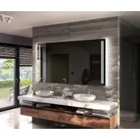 Artforma Batteriebetriebener LED Spiegel 160x80 cm - Badspiegel mit LED Beleuchtung - LED Farbe Kaltweiß 7000K - Individuell Nach Maß - Beleuchtet Wandspiegel Lichtspiegel Badezimmerspiegel LEDBP131