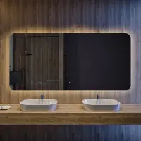 Artforma Badspiegel 160x100 cm - Horizontal mit LED Beleuchtung - LED Farbe Neutrallweiß 4500K - TZA105 - Touch Schalter - Individuell Nach Maß - Beleuchtet Wandspiegel Lichtspiegel Badezimmerspiegel