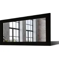 Artforma 130x80 Rechteckig Rustikale Wandspiegel mit Rahmen massivholz Eichenholz Horizontal | Individuell Spiegel Nach Maß | LDR224 Oak Black Glatte Oberfläche