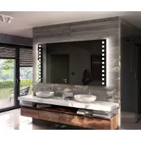Artforma Batteriebetriebener LED Spiegel 60x100 cm - Badspiegel mit LED Beleuchtung - LED Farbe Kaltweiß 7000K - Individuell Nach Maß - Beleuchtet Wandspiegel Lichtspiegel Badezimmerspiegel LEDBP003