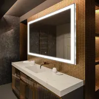 Artforma Badspiegel 200x70 cm - mit LED Beleuchtung - LED Farbe Kaltweiß 7000K - Individuell Nach Maß - Beleuchtet Wandspiegel Lichtspiegel Badezimmerspiegel | Lichtschalter: Touch Schalter |LED001