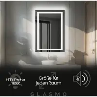 Artforma Spiegel mit Beleuchtung 100x160 cm Julia - Vertikal Rechteckiger Badezimmerspiegel mit LED Beleuchtung - Kaltweiß 7000K - LED Badspiegel Lichtspiegel mit Bluetooth-Lautsprecher