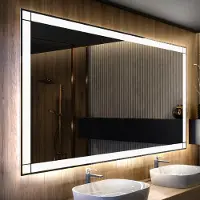 Artforma Badspiegel 70x70 cm - mit LED Beleuchtung - LED Farbe Kaltweiß 7000K - Individuell Nach Maß - Beleuchtet Wandspiegel Lichtspiegel Badezimmerspiegel | Lichtschalter: Touch Schalter |LED125