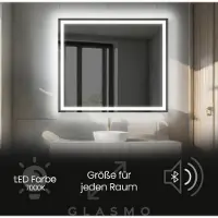 Artforma Spiegel mit Beleuchtung 110x80 cm Bella - Horizontal Rechteckiger Badezimmerspiegel mit LED Beleuchtung - Kaltweiß 7000K - LED Badspiegel Lichtspiegel mit Bluetooth-Lautsprecher