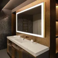 Artforma Badspiegel 200x90 cm - mit LED Beleuchtung - LED Farbe Kaltweiß 7000K - Individuell Nach Maß - Beleuchtet Wandspiegel Lichtspiegel Badezimmerspiegel | Lichtschalter: Touch Schalter |LED001