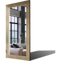 Artforma 100x140 Rechteckig Rustikal Wandspiegel mit Rahmen massivholz Eichenholz mit Beleuchtung Vertikal | Individuell Spiegel Nach Maß | PLDR225 Oak Classic Glatte Oberfläche