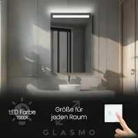 Artforma Badspiegel mit LED Beleuchtung 90x150 cm Tiana - Vertikal Rechteckiger Spiegel mit Beleuchtung - Kaltweiß 7000K - Badezimmerspiegel Lichtspiegel