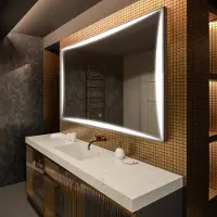 Artforma Badspiegel 200x70 cm - mit LED Beleuchtung - LED Farbe Kaltweiß 7000K - Individuell Nach Maß - Beleuchtet Wandspiegel Lichtspiegel Badezimmerspiegel | Lichtschalter: Touch Schalter |LED077