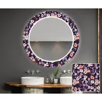 Artforma Runde Dekorativer Spiegel mit LED-Beleuchtung 65x65 cm - mit LED Beleuchtung - LED Farbe Kaltweiß 7000K - Individuell Nach Maß - Beleuchtet Wandspiegel Lichtspiegel Badezimmerspiegel |OUV001