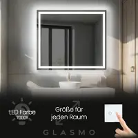 Artforma Badspiegel mit LED Beleuchtung 160x80 cm Bella - Horizontal Rechteckiger Spiegel mit Beleuchtung - Kaltweiß 7000K - Badezimmerspiegel Lichtspiegel