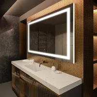 Artforma Badspiegel 110x50 cm - mit LED Beleuchtung - LED Farbe Kaltweiß 7000K - Individuell Nach Maß - Beleuchtet Wandspiegel Lichtspiegel Badezimmerspiegel | Lichtschalter: Touch Schalter |LED015