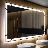 Artforma Badspiegel 120x100 cm - mit LED Beleuchtung - LED Farbe Kaltweiß 7000K - Individuell Nach Maß - Beleuchtet Wandspiegel Lichtspiegel Badezimmerspiegel | Lichtschalter: Touch Schalter |LED126
