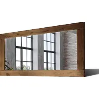 Artforma 130x70 Rechteckig Rustikale Wandspiegel mit Rahmen massivholz Eichenholz Horizontal | Individuell Spiegel Nach Maß | LDR224 Oak Brown Gealterte Oberfläche