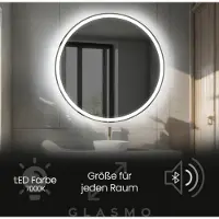 Artforma Wandspiegel mit Beleuchtung 95 cm Anna - Rund badspiegel mit LED Beleuchtung - Kaltweiß 7000K - badezimmerspiegel lichtspiegel mit bluetooth lautsprecher