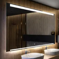 Artforma Badspiegel 170x70 cm - mit LED Beleuchtung - LED Farbe Kaltweiß 7000K - Individuell Nach Maß - Beleuchtet Wandspiegel Lichtspiegel Badezimmerspiegel | Lichtschalter: Touch Schalter |LED130