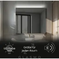 Artforma Wandspiegel mit Beleuchtung 70x80 cm Josie - Vertikal Rechteckiger Badspiegel mit LED Beleuchtung - Kaltweiß 7000K - Badezimmerspiegel Lichtspiegel mit Bluetooth-Lautsprecher