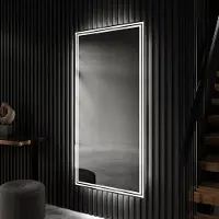 Artforma Badspiegel 70x130 cm - mit LED Beleuchtung - LED Farbe Kaltweiß 7000K - Individuell Nach Maß - Beleuchtet Wandspiegel Lichtspiegel Badezimmerspiegel | PIO057
