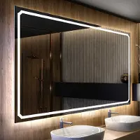 Artforma Badspiegel 140x60 cm - mit LED Beleuchtung - LED Farbe Kaltweiß 7000K - Individuell Nach Maß - Beleuchtet Wandspiegel Lichtspiegel Badezimmerspiegel | Lichtschalter: Touch Schalter |LED137