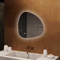 Artforma Badspiegel 74x74cm - Unregelmäßigmit LED Beleuchtung - LED Dual und Touchsensor und Heizmatte