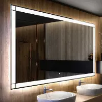 Artforma Badspiegel 140x50 cm - mit LED Beleuchtung - LED Farbe Kaltweiß 7000K - Individuell Nach Maß - Beleuchtet Wandspiegel Lichtspiegel Badezimmerspiegel | Lichtschalter: Touch Schalter |LED125