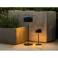 Meine Wunschleuchte 2er SET Akku Tischleuchten ohne Kabel per USB aufladbar, Terrassenlampen Schwarz