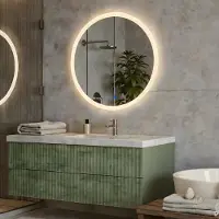 Artforma Badspiegel mit Beleuchtung, Spiegel 80x80 Touch, Dual LED, Heizmatte