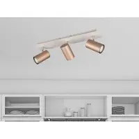Meine Wunschleuchte Deckenstrahler 3-flammig Spots schwenkbar Coffee-Grau mit GU10 LED, Breite 48cm