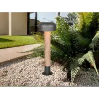 Meine Wunschleuchte LED Außen Wegeleuchte in Holzoptik & Anthrazit, Garten-Wegbeleuchtung, Höhe 54cm