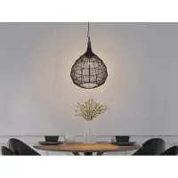 Meine Wunschleuchte Große LED Pendelleuchte Esstischlampe hängend für Treppenhaus Schwarz, Ø42cm