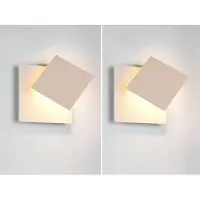 Meine Wunschleuchte 2er SET LED Wandlampen eckig Beige für indirekte Wandbeleuchtung Wohnzimmer Flur