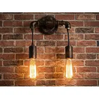 Meine Wunschleuchte LED Innen Wandleuchte Industrial Wasserrohr Lampe zweiflammig Rost, Treppenhaus