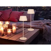 Meine Wunschleuchte 2er SET LED Akku Tischlampen ohne Strom - kabellose Outdoor Tischleuchten Beige