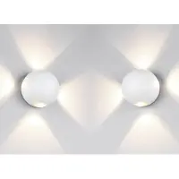 Meine Wunschleuchte 2er SET kleine LED Außenwandleuchten 4 flammig Außenleuchten Hauswand Weiß Ø10cm