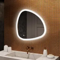 Artforma Badspiegel 84x84cm - Unregelmäßigmit LED Beleuchtung - LED Dual und Touchsensor und Heizmatte