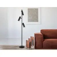 Meine Wunschleuchte Moderne LED Stehlampe mit 3 Spots Metall Schwarz Leselampe Wohnzimmer Höhe 150cm