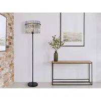 Meine Wunschleuchte Ausgefallene LED Stehlampe Wohnzimmer Ecke hinter Sofa, Lampenschirm Rauchglas