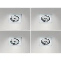 Meine Wunschleuchte 4 Stk. Einbaustrahler Decke eckig schwenkbar Chrom glänzend GU10 - Deckenleuchte