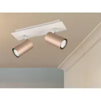 Meine Wunschleuchte Deckenstrahler 2-flammig Spots schwenkbar Coffee-Grau mit GU10 LED, Breite 30cm