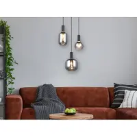 Meine Wunschleuchte LED Cluster Pendelleuchte Rauchglas Wohnzimmerlampen hängend Treppenhaus, Ø 38cm