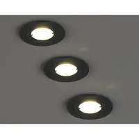 Meine Wunschleuchte LED Decke Einbaustrahler 230V ohne Trafo, 3er Set dimmbar flach rund Ø 8cm