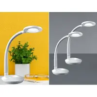 Meine Wunschleuchte 2er SET LED Schreibtischlampen Weiß mit Flexgelenk & Sensordimmer, Höhe 32cm