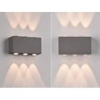 Meine Wunschleuchte LED Außenwandleuchten SET Anthrazit Up and Down Light für Fassadenbeleuchtung